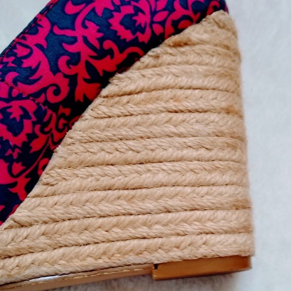 C LABEL PAISLEY PINK NAVY ESPADRILLES SIZE 5.5 - Picture 11 of 15